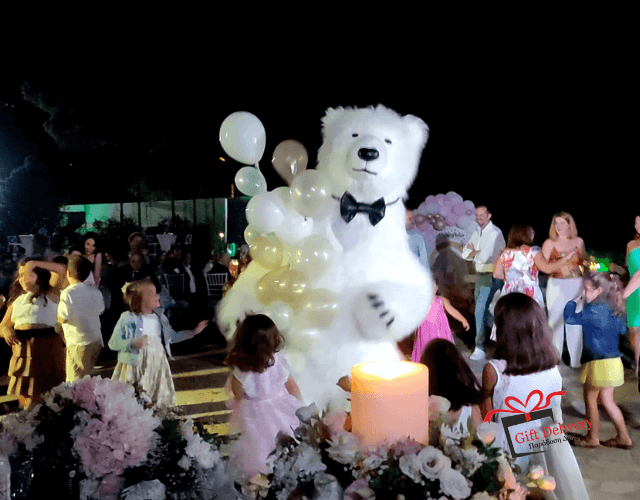 White Bear for Children's Kids Parties in Athens. Order a greeting from a polar bear in Athens. Polar bear for birthday. polar bear in Athens. Order a Polar Bear for children's kids parties. Animator White Polar Bear for a Children's kids Party in Athens. Mascotte White Polar Bear at a kids children's party. Gift Delivery.